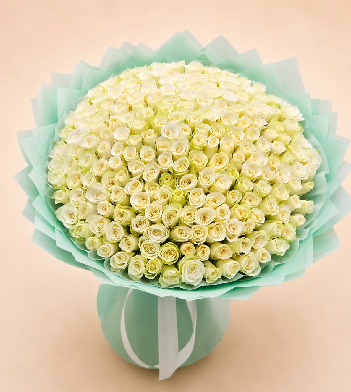 White & Green Roses