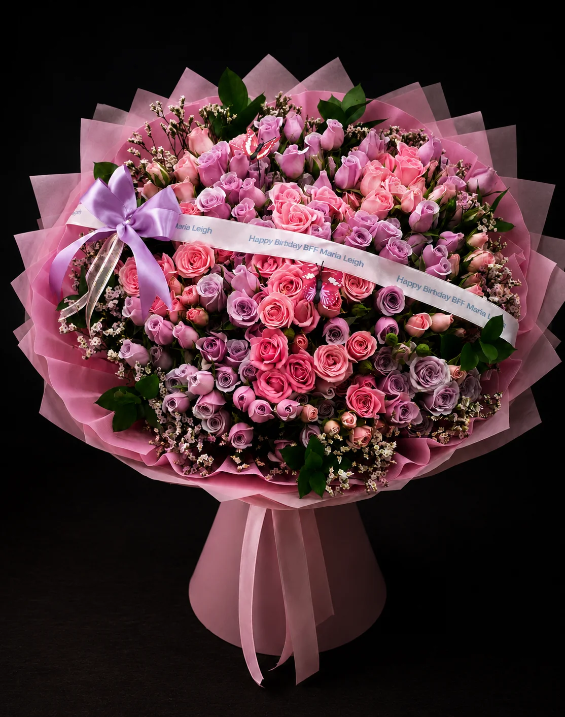 Luxury basket arrangement of red roses