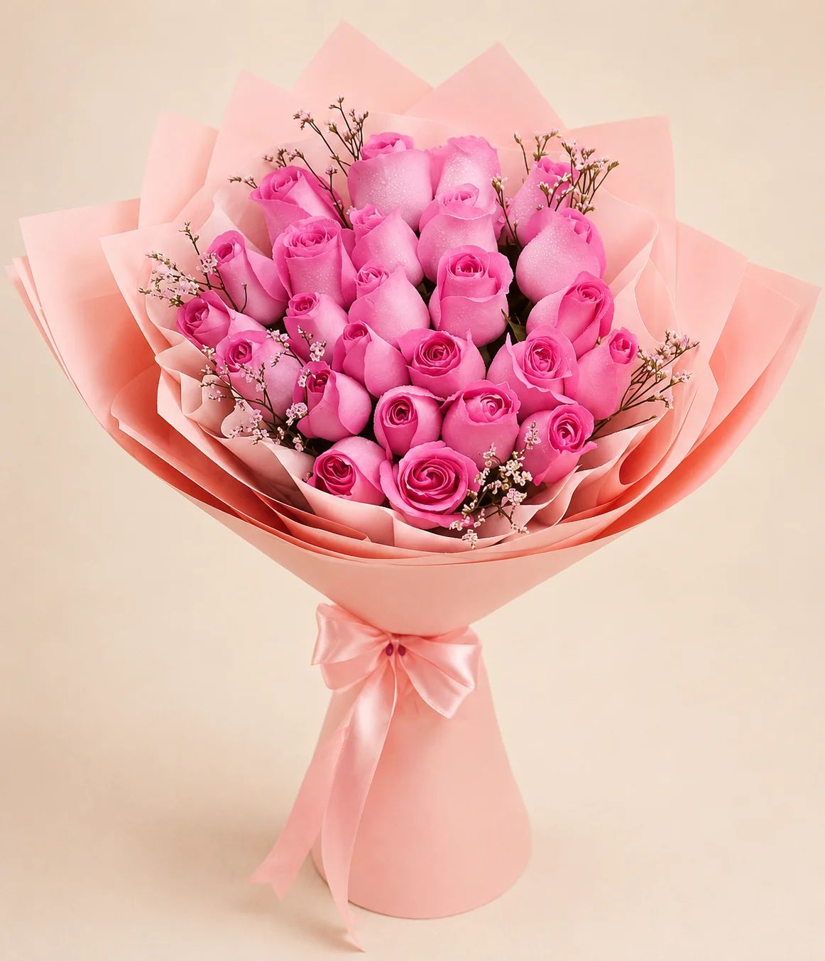 A lush arrangement of fresh pink roses, designed to express love, appreciation, and heartfelt emotions.