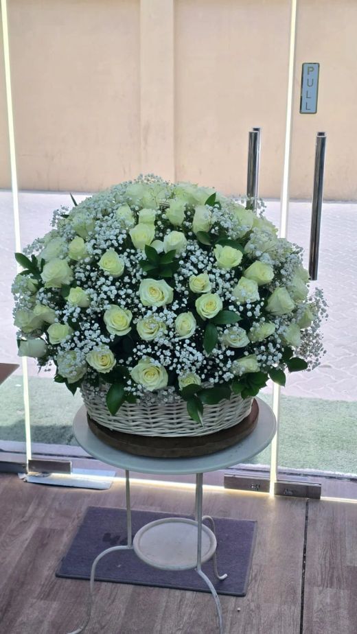 White Rose Basket