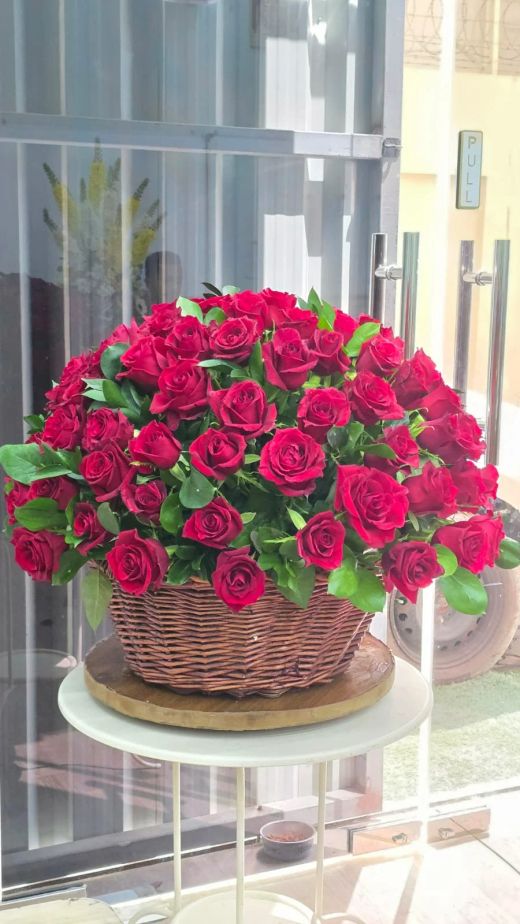 Pink & Red Rose Basket