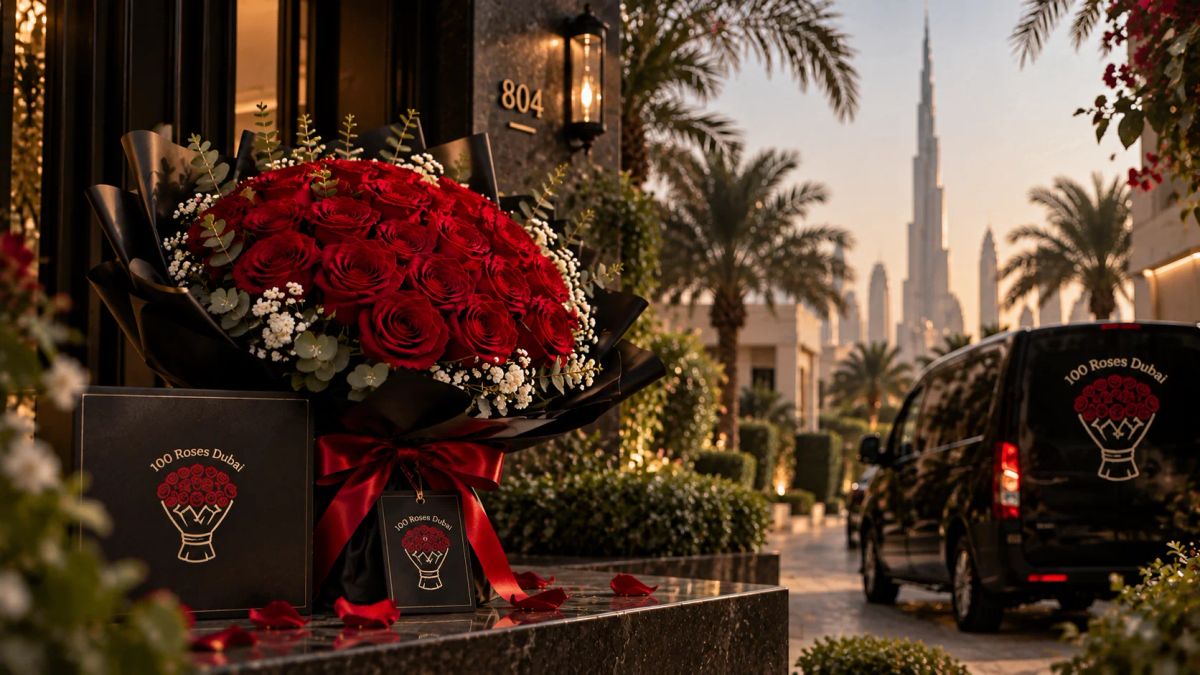 Luxury red roses prepared for same day delivery in Dubai
